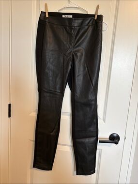 White House Black Market Black Faux Leather Skinny Jeans